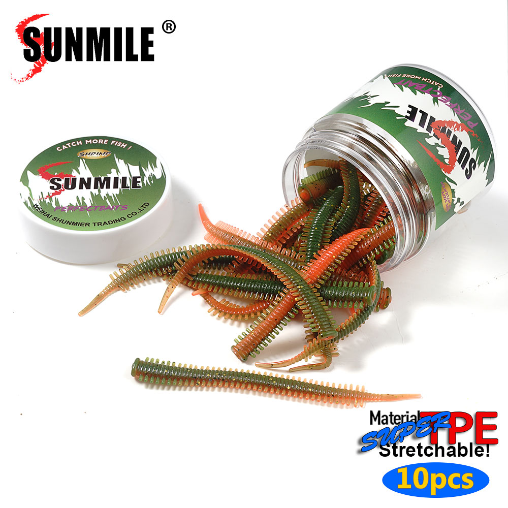 SUNMILE 10pcs Sand Worm Lures  - Fishing Equipment For Trout 评论和价格