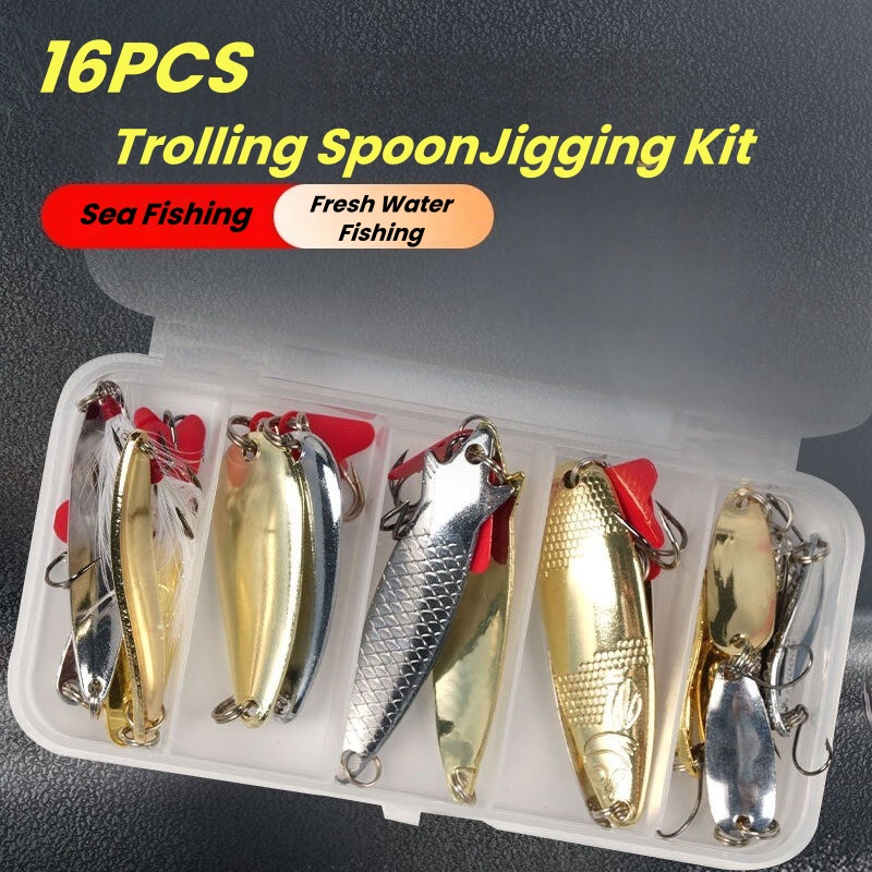 Fishing Lure Kit 16 Pcs Sets T - Fishing Equipment Set 评论和价格